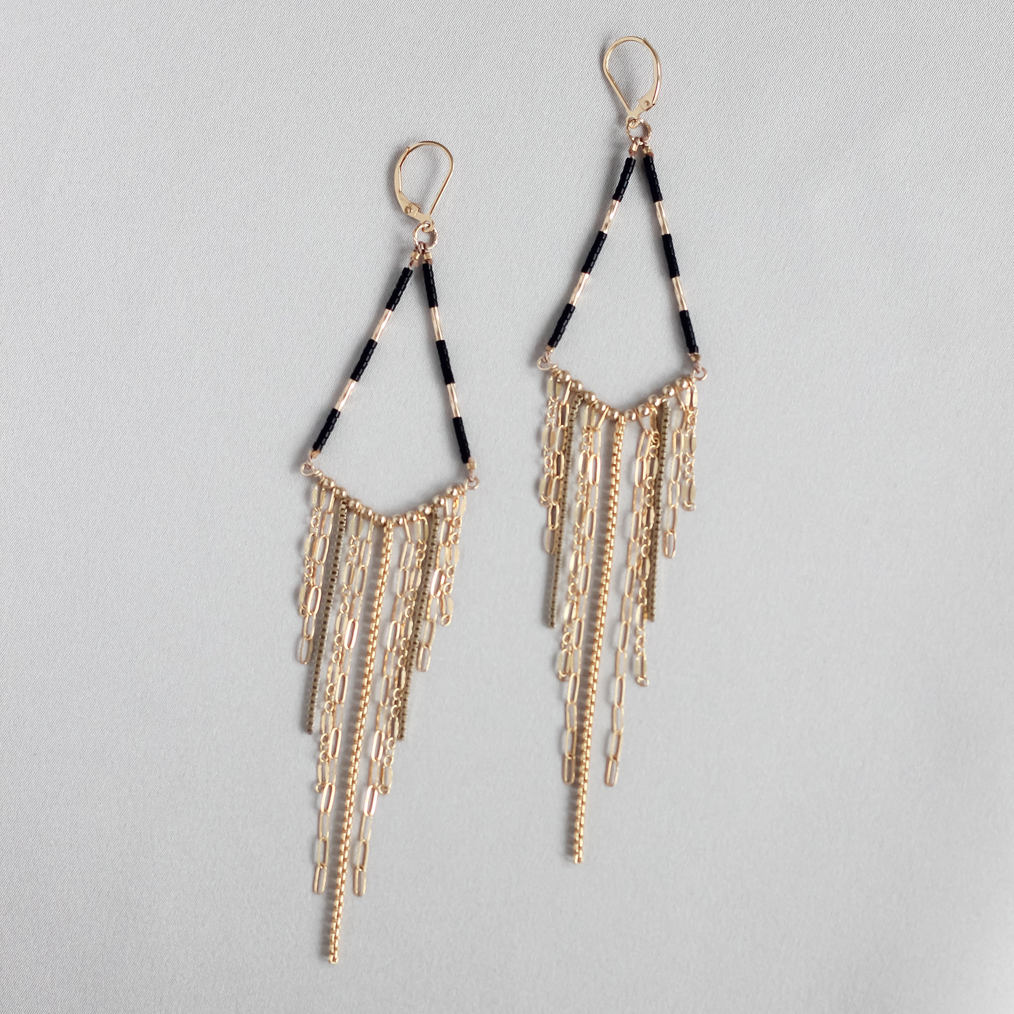 Beaded V fringe